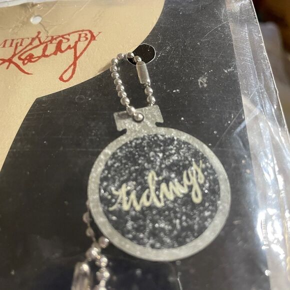 Wine Charms Set of 6 Xmas Bar Accessories Black Silver Primitives by Kathy NWT - Picture 10 of 14
